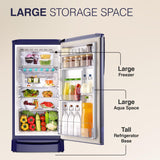 Godrej 183 L 3 Star Farm Fresh Crisper Technology With Jumbo Vegetable Tray Direct Cool Single Door Refrigerator2023 Model RD R190C THF FR BL Floral Blue