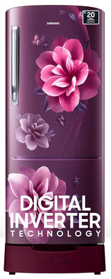 SAMSUNG 183 L Direct Cool Single Door 4 Star Refrigerator with Base Drawer with Digital Inverter (Camellia Purple, RR20C1824CR/HL)