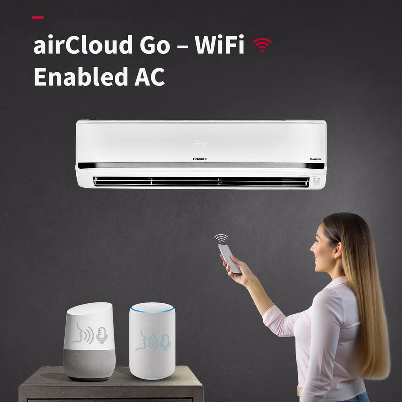 Hitachi 1.5 Ton Class 5 Star, Heavy Duty, Wifi-enabled, ice Clean, Xpandable+, Inverter Split AC (100% Copper, Dust Filter, 5700XXL RAS.Y518PCAISL2, White)