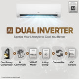 LG 1 Ton 5 Star DUAL Inverter Split AC ( US-Q14YNZE, White)