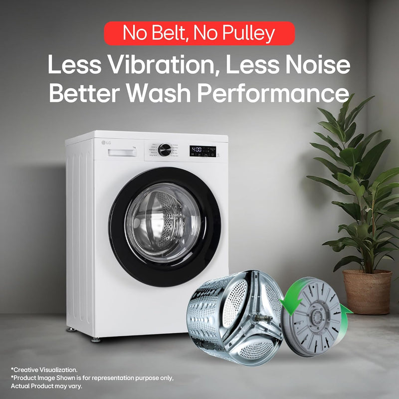 LG 7 Kg 5 Star Steam, Inverter Direct Drive Technology, 6 Motion DD, Fully-Automatic Front Load Washing Machine (FHB1207Z2WB, Dial + Full Touch Buttons & LED Display, Essence White)