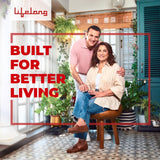 Lifelong 2 Steps Steel Ladder for Home, Foldable & Portable Stairs, Versatile Use for Kitchen, Bathroom & Office Foot Stool - Multipurpose Two Step St