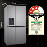 LG 630 L 3 Star Frost Free Smart Inverter Wi-Fi Double Door Side by Side Refrigerator (GL-L257CPZ3, Shiny SteelWith Water & Ice Dispenser)