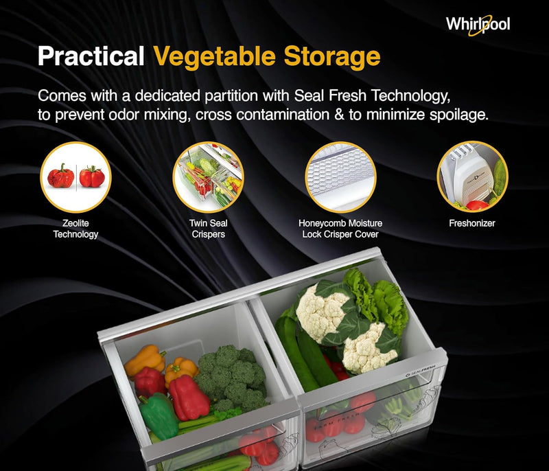 Whirlpool 467L 2star IntelliFresh Convertible Inverter Frost Free Double Door Refrigerator (IF INV CNV 515 ALPHA STEEL-Z, 2s)
