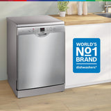 Bosch 13 Place Setting Dishwasher with Intensive Kadhai Program, No Pre-Rinse, 70? Hot water wash, Half Load Option & Extra Cutlery Box - (SMS66GI01I, Silver, Glass Protection Technology)