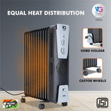 VG OFR Room Heater 13 Fin 2900 Watts Oil Filled Room Heater with PTC Ceramic Fan Heater(OFR 13F DLX Black)
