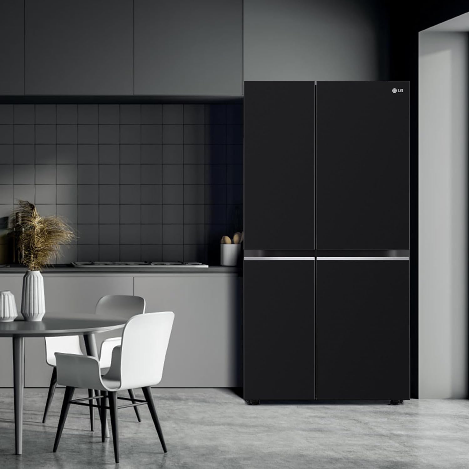 LG 655 L Frost Free Smart Inverter Double Door Side by Side Refrigerator (GL-B257HWBY, Western Black, Express Freezing | Multi Air-Flow)