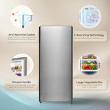 Haier 190 L 3 Star Direct Cool Single Door Refrigerator with Fast Ice Making, Easy Clean Back, Large Vegetable Box (HED-203TDSA-N, Dazzle Steel, )