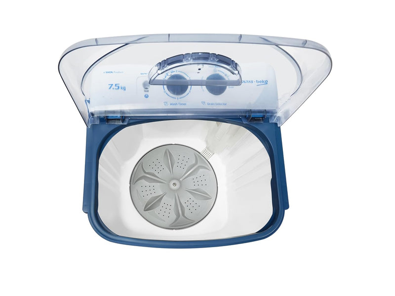 Voltas beko, A Tata Product 7.5 kg Semi-Automatic Top Load Single Tub Washing Machine (WST75UC/BLSSWH2PTD, Blue, Pulsator wash method)