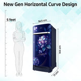 Samsung 215 L, 5 Star, Digital Inverter, Direct-Cool Single Door Refrigerator (RR23H2H35HS/HL, Hydrangea Blue, Base Stand Drawer, Single Touch Defrost, )