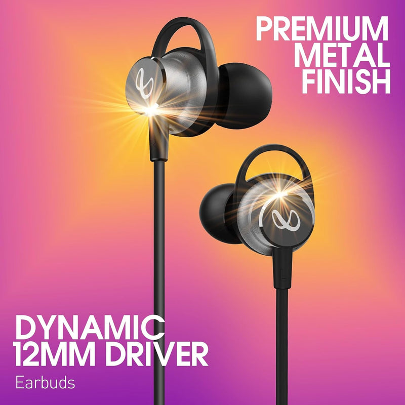 Infinity - JBL Tranz N400, in-Ear Headphones with 36 Hr Playtime, Fast Charge, Deep Bass Sound, Dual Equalizer, IPX5 Sweatproof, Bluetooth Headset (Black)