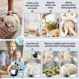 INALSA Stand Mixer 1200W|Pure Copper Motor|5.3L SS Bowl With Splash Guard|Metal Gears for Extra Durability|Accessories Included|Dishwasher Safe|Baking,Cake Mixer,Kneading-Kratos Plus (Blue)