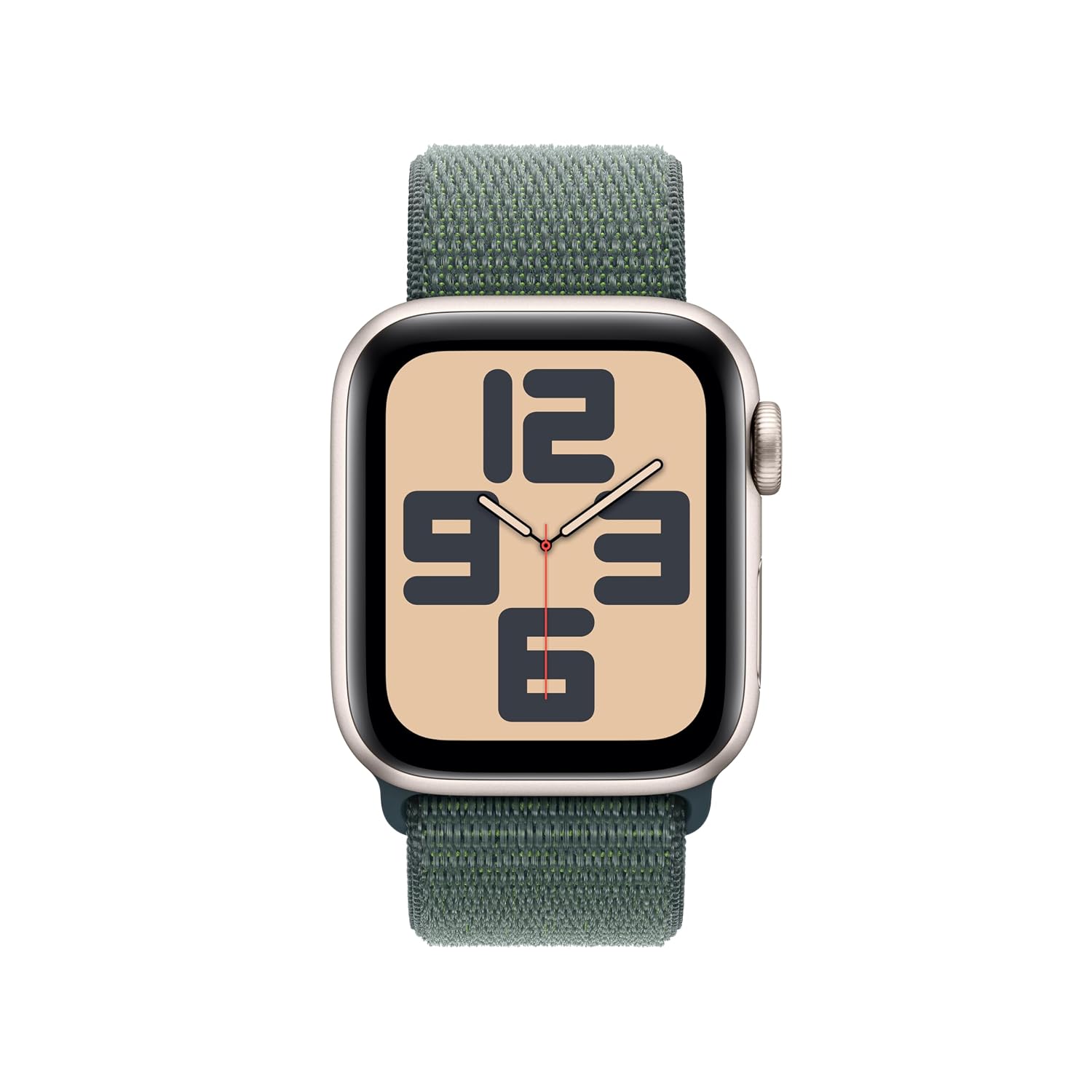 Apple Watch SE MXEH3HN (2nd Gen, 2023) [GPS 40mm] Smartwatch with Starlight Aluminum Case with Lake Green Sport Loop. Fitness & Sleep Tracker, Crash Detection, Heart Rate Monitor, Retina Display
