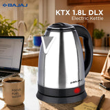 Bajaj KTX 1.8 Litre DLX Electric Kettle | 1350 Watts Kettle with Stainless Steel Body | Cordless Operation | Auto Shut-off Mechanism