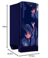 Godrej 183 L 3 Star Farm Fresh Crisper Technology With Jumbo Vegetable Tray Direct Cool Single Door Refrigerator2023 Model RD R190C THF FR BL Floral Blue