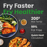 INALSA Non-Toxic Ceramic Coated Air fryer 5.5 L&1600 W Power|No PTFE,PFAS,PFOA &Microplastics|Visible Window|Digital Touch Panel,8 Presets|Low Oil Healthy Cooking, Tasty Fry CDW 5.5