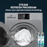 IFB 8 Kg 5 Star with 9 Swirl Wash, AI Powered, Wi-Fi, Fully Automatic Front Load Washing Machine (Senator MSN 8014, Steam Refresh Program with Eco Inverter, Metallic Silver)