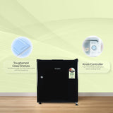 Haier 50 L 2 Star Direct Cool Single Door Mini Bar Refrigerator with Chiller Freezer Box, LED Light for Clear View, Lock & Key and Easy Clean Back (HRD-752KSA, Black Steel, 2026 Model)