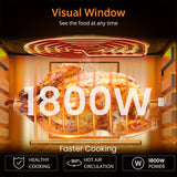 INALSA Air Fryer Oven|16L, 1800W|Stainless Steel Body12-in-1 Functions,Fry,Bake,Grill,Dehydrate,Roast& Reheat|10 Preset|Rotisserie & Convection|Dishwasher Safe Accessories|2Yr