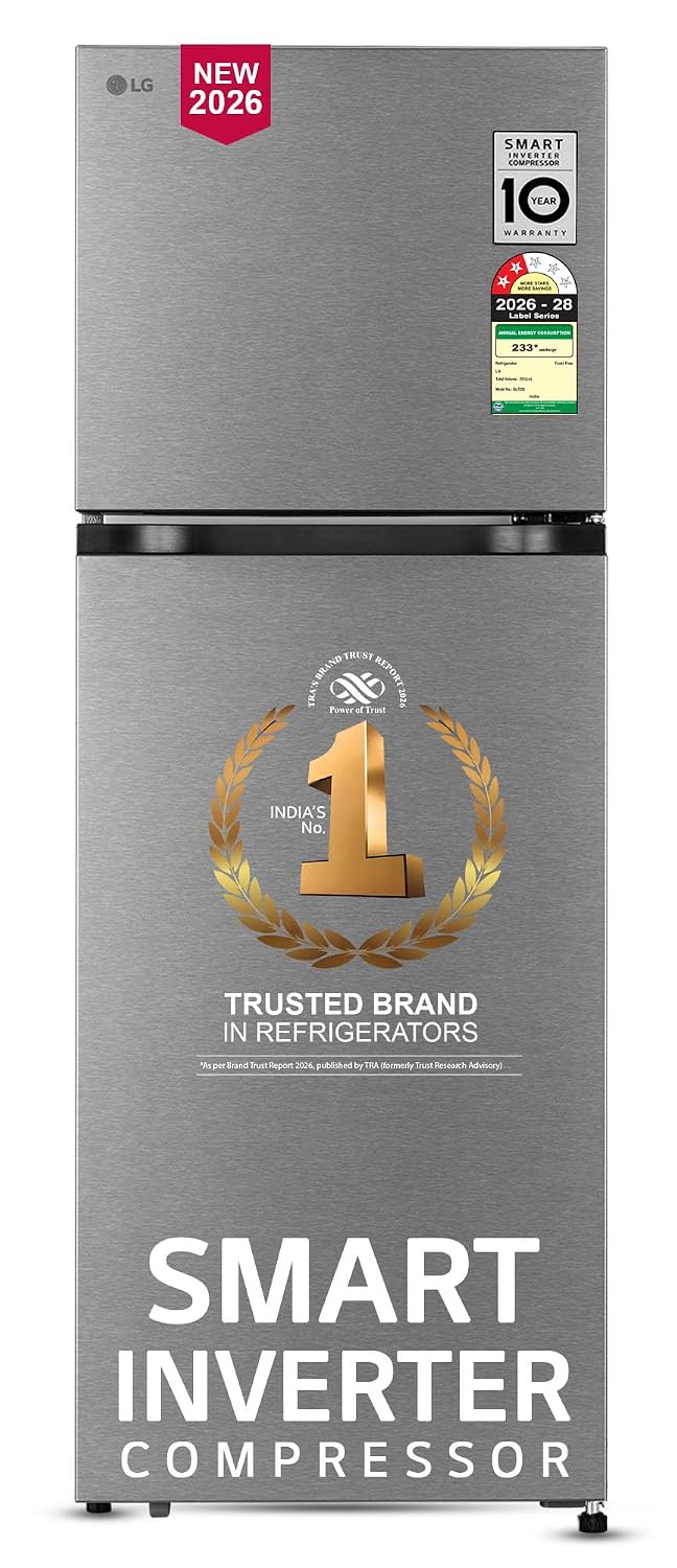 LG 251 L, 2 Star, Frost-Free Smart Inverter Double Door Convertible Refrigerator (GLT2526XWDS, Dazzle Steel, Multi Air Flow Cooling, Smart & Dairy Mode, Convertible Space for More Storage, 2026 Model)
