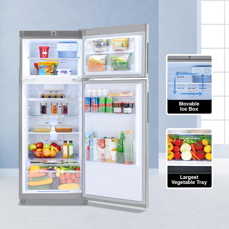 Godrej 223 L 2 Star Inverter Frost Free Double Door Refrigerator (RF EON 244B RI ST GL, Steel Glow)