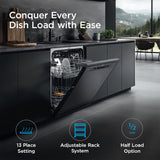 MIDEA 13 Place Setting Freestanding Dishwasher (MDWPF1301F(B), Black,7 wash program, Child Lock, Extra Dry & Intensive 70 degree wash, A++ Energy Efficient,Delay Timer, Half Load, Adjustable Basket)