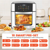 INALSA Air Fryer Oven|16L, 1800W|Stainless Steel Body12-in-1 Functions,Fry,Bake,Grill,Dehydrate,Roast& Reheat|10 Preset|Rotisserie & Convection|Dishwasher Safe Accessories|2Yr