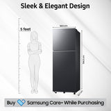 Samsung 236 L, 3 Star, Convertible, Digital Inverter Frost Free Double Door Refrigerator (RT40H28U3FHL, Black DOI, )