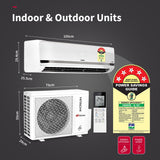 Hitachi 1.5 Ton Class 5 Star, Heavy Duty, Wifi-enabled, ice Clean, Xpandable+, Inverter Split AC (100% Copper, Dust Filter, 5700XXL RAS.Y518PCAISL2, White)