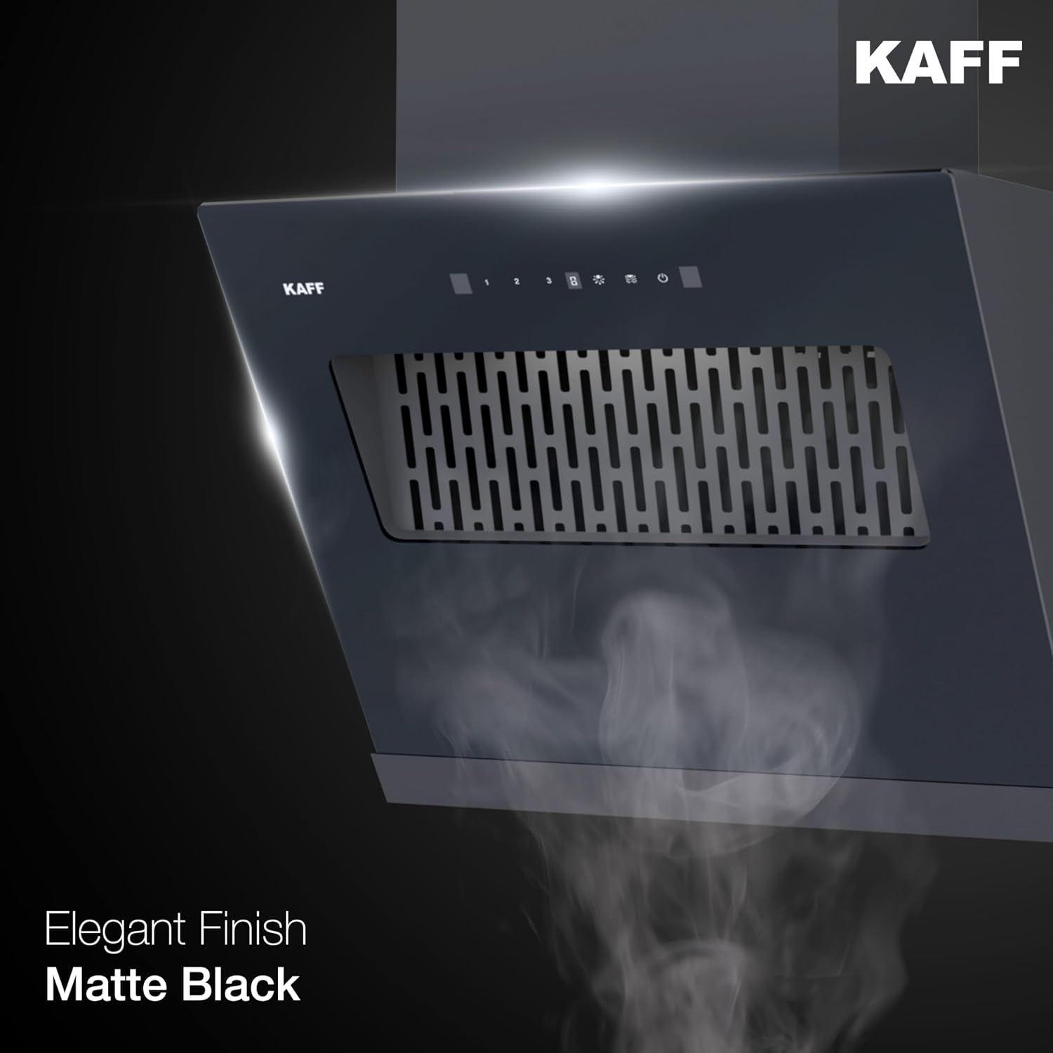 KAFF 1450 m3/hr 60 cm Slant Filterless Auto Clean Kitchen Chimney, Touch & Motion Sensor | Black | KES 60A