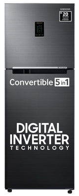 Samsung 301 L, 3 Star, Convertible 5-in-1 Digital Inverter with Display Frost Free Double Door Refrigerator (RT34C4523B1/HL, Black Matt, 2024 Model)