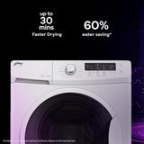 Godrej 8 Kg 5 Star I-Sense Technology Fully-Automatic Front Load Washing Machine (WFEON CRS 8012 5.0 FKEDM GLWH, Inbuilt Heater, Glacial White)