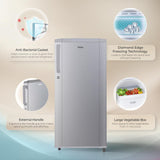 Haier 165 L 1 Star Direct Cool Single Door Refrigerator with Diamond Edge Freezing Technology, Easy Clean Back, Large Vegetable Box (HED-171MSA-P, Moon Silver, 2026 Model)