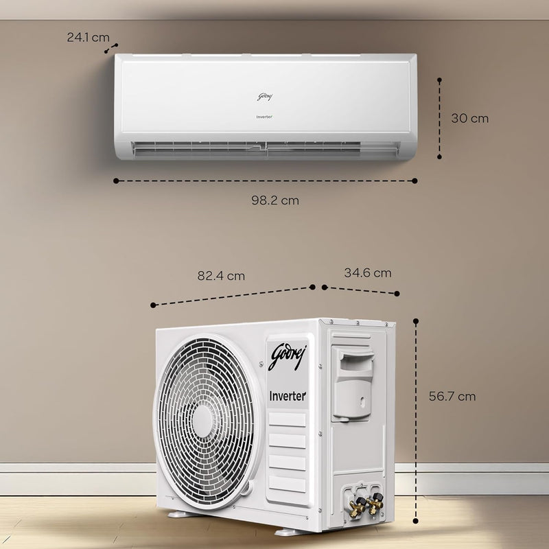 Godrej 1.5 Ton 3 Star, Inverter Split AC ( AC1.5T EI 18P3T WZT 3S, White)