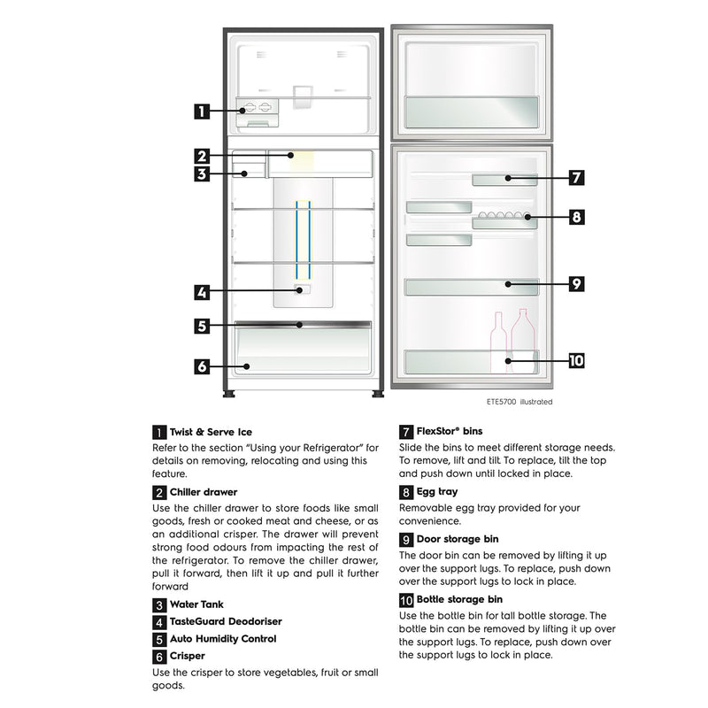 Electrolux 573L Frost Free Inverter Double Door Refrigerator, Top Freezer, TasteLockAuto & TasteGuard Technology, Arctic Silver Steel, UltimateTaste 500, ETE5700C-A | Open Box like New |