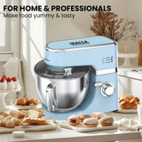 INALSA Stand Mixer 1200W|Pure Copper Motor|5.3L SS Bowl With Splash Guard|Metal Gears for Extra Durability|Accessories Included|Dishwasher Safe|Baking,Cake Mixer,Kneading-Kratos Plus (Blue)