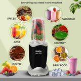 INALSA Blender Mixer Grinder|5 Jar & 600W Copper Motor| Blenders for Smoothies and Juices| Smoothie MakerBlender NutriBlender 3 Blades Including Froth Blade 2Yr Warranty,Jazz 600