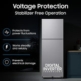 Samsung 236 L, 2 Star, Digital Inverter, Frost Free Double Door Refrigerator (RT40H28W2QHL, Gray Silver, 2026 Model)