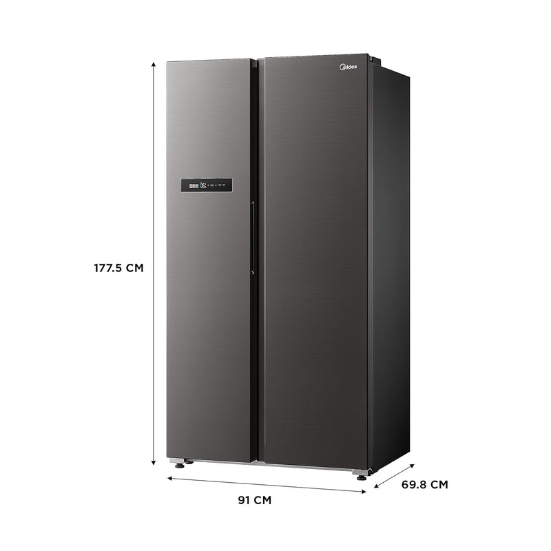 MDRS791MIF28IND, Midea, Side by Side , 592 L, Inverter, Jazz Black,WiFi (open Box Like New)