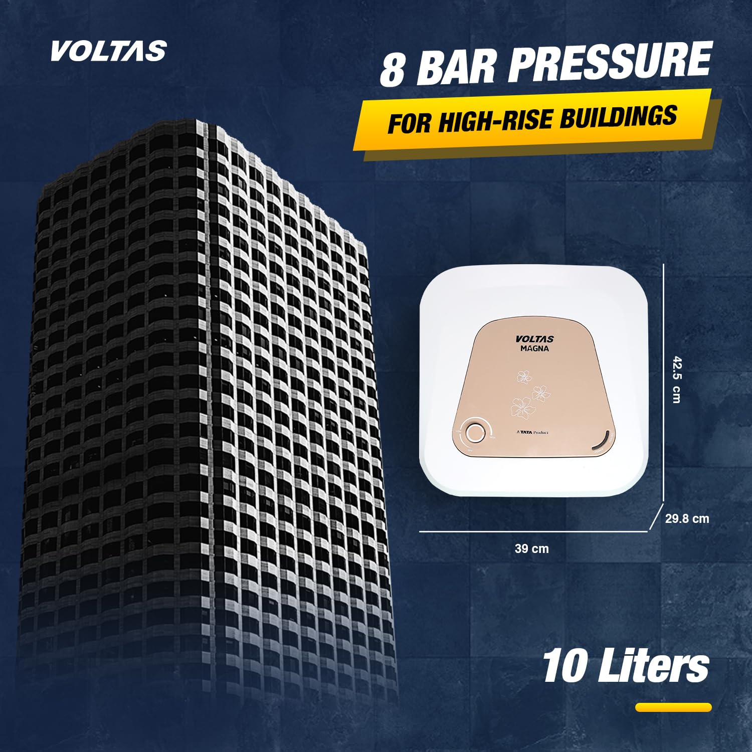 Voltas 10 L Storage Water Geyser (Magna 10L, White) 105SPBWT