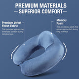 Livpure Travel Neck Pillow | 12x12 inches | Memory Foam Fill| Portable, Durable & Breathable | Standard Size 12inch x 12inch LSHB2B-NECKPILLOW_BLU_MASK