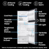 Samsung 236 L, 3 Star, Convertible, Digital Inverter Frost Free Double Door Refrigerator (RT40H28U3FHL, Black DOI, )