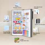 Haier 190 L 5 Star Direct Cool Inverter Single Door Refrigerator with Fast Ice Making, Easy Clean Back, Large Vegetable Box (HED-205DSA-P, Dazzle Steel, )