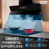 Crompton QuietPro Plus BLDC 1800m3/hr 90cm Slant Chimney| Filterless Intelligent Autoclean| Built In Oil Collector| Touch+Motion Sensor Control | (CHD-QPPI90FLE-IND)