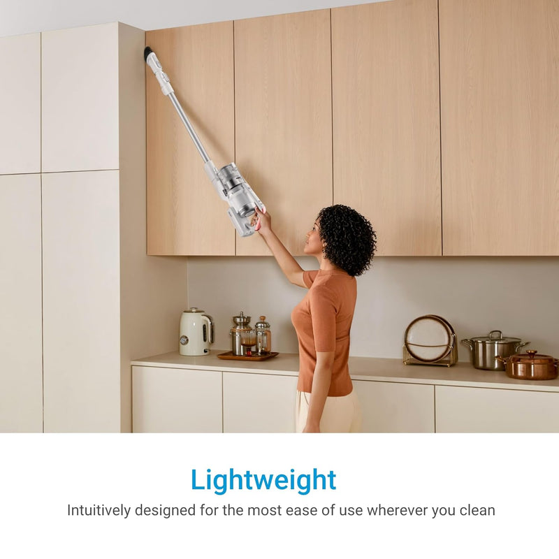 Midea 18P Cordless Vacuum Cleaner with BLDC Motor, Stand, 5-Stage HEPA Filtration, LED Light, 180° Rotatable Brush, Lightweight, Detachable Handheld, Ideal for Car Cleaning & Homes with Pets