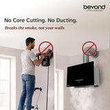 Beyond Appliances Cube 75 BLDC Plug N Play Ductless Kitchen Chimney | 1600 CMH | Auto Clean | 5-Stage Charcoal Activated Filter | Touch Control | 3-way Suction | 45dB Low Noise | Black,CUBE75-BLDC-BLACK(BA-CU-CB-PP-BL-75-CH)