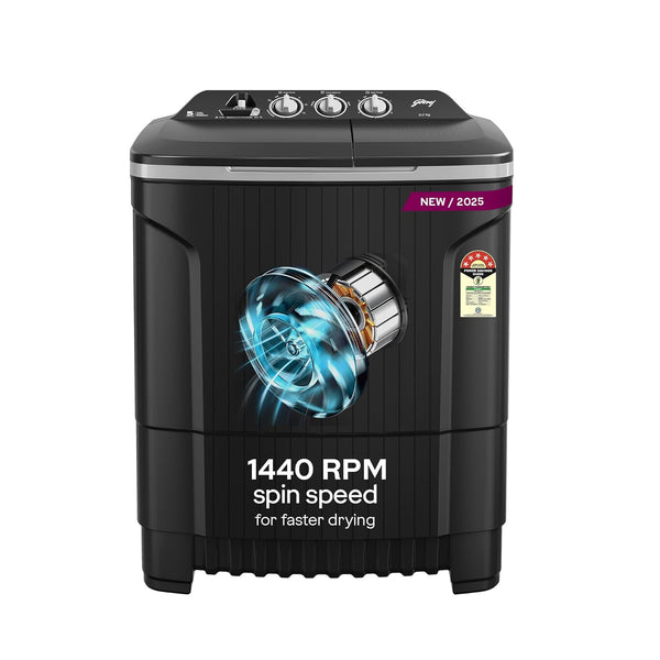 Godrej 8 Kg 5 Star Active Soak Technology Semi-Automatic Top Load Washing Machine (WSEDGE CLS 80 5.0 EN2 M CSGR, Crystal Grey, Wash Upto 8 King Size Bedsheets)