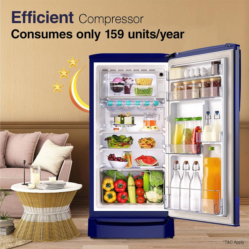 Godrej 183 L 3 Star Single Door Refrigerator (RD R190C WRF NY BL, Navy Blue)