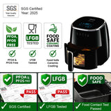 INALSA Non-Toxic Ceramic Coated Air fryer 5.5 L&1600 W Power|No PTFE,PFAS,PFOA &Microplastics|Visible Window|Digital Touch Panel,8 Presets|Low Oil Healthy Cooking, Tasty Fry CDW 5.5