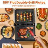 INALSA Sandwich Maker 2200W|Large Non-Stick Coated Cooking Plates|Adjustable Temperature Control|Dual Safety Thermostat|Cool Touch Handle|Removable Oil Collector Tray|2 Yr Warranty,Grill Master Ultra